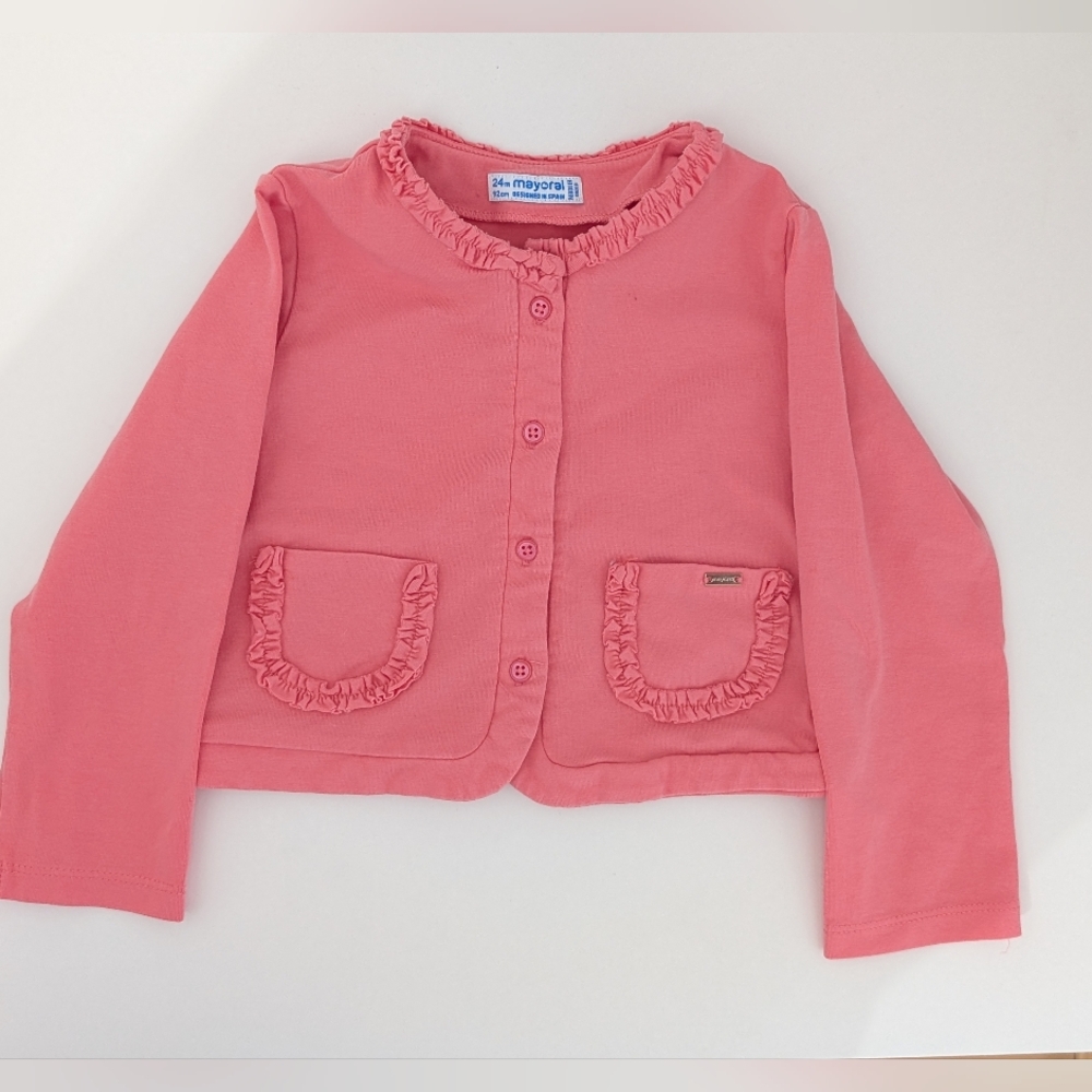 NWOT Mayoral Baby Cardigan Sweater in coral size 24 months